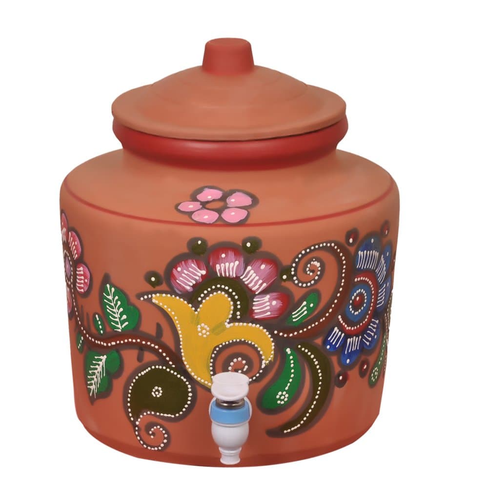 BROWNCLAY Water Pot (8LTR).Earthen Water pots Mitti ka Matka are unglazed, Handmade,Non Toxic and are Made on Potters Wheel