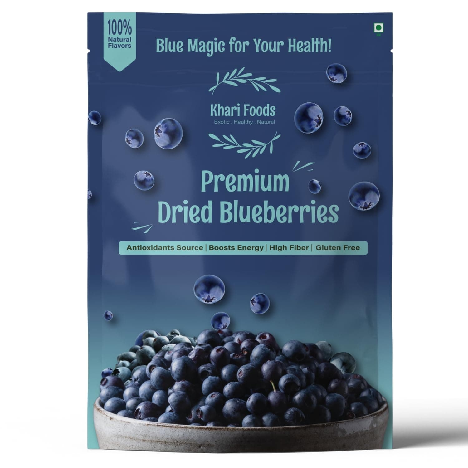 Khari Foods Dried Seedless Blueberries 150g, Rich in Fibre, Vitamins, Healthy Snacks