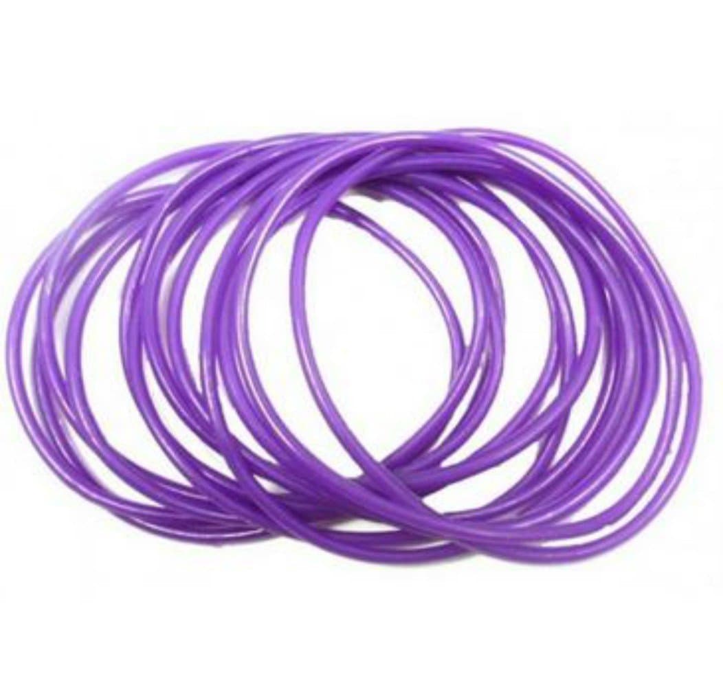 Pack of 12 Purple Gummy Bracelets Wristbands Bangles Boys Girls Mens Womens Kids
