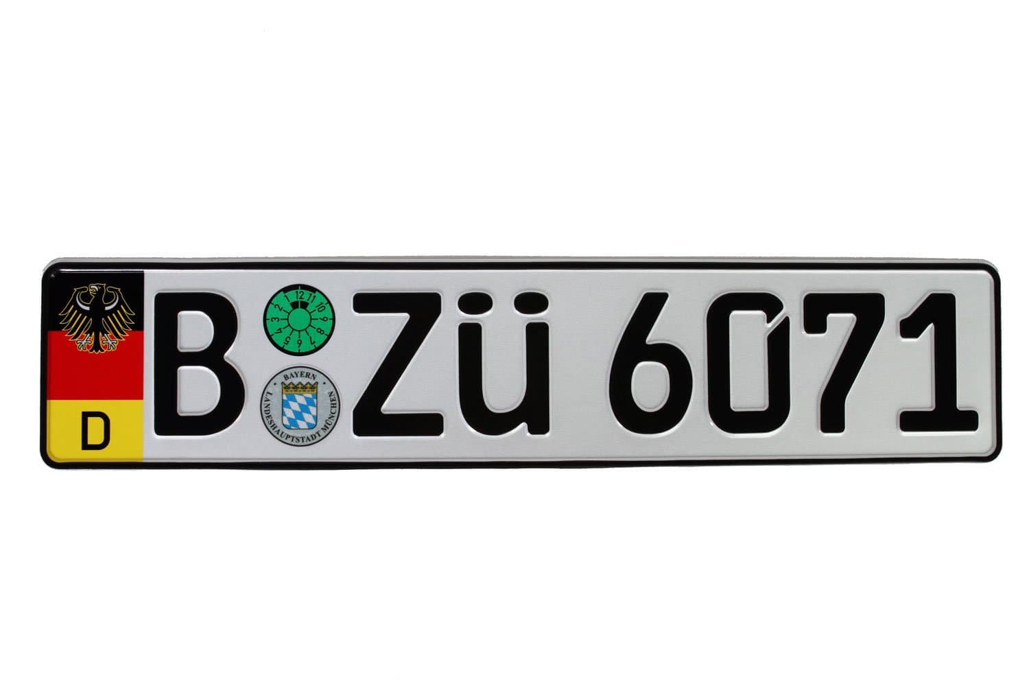 German Euro Plate with German Flag & Coat of Arms - Random Characters
