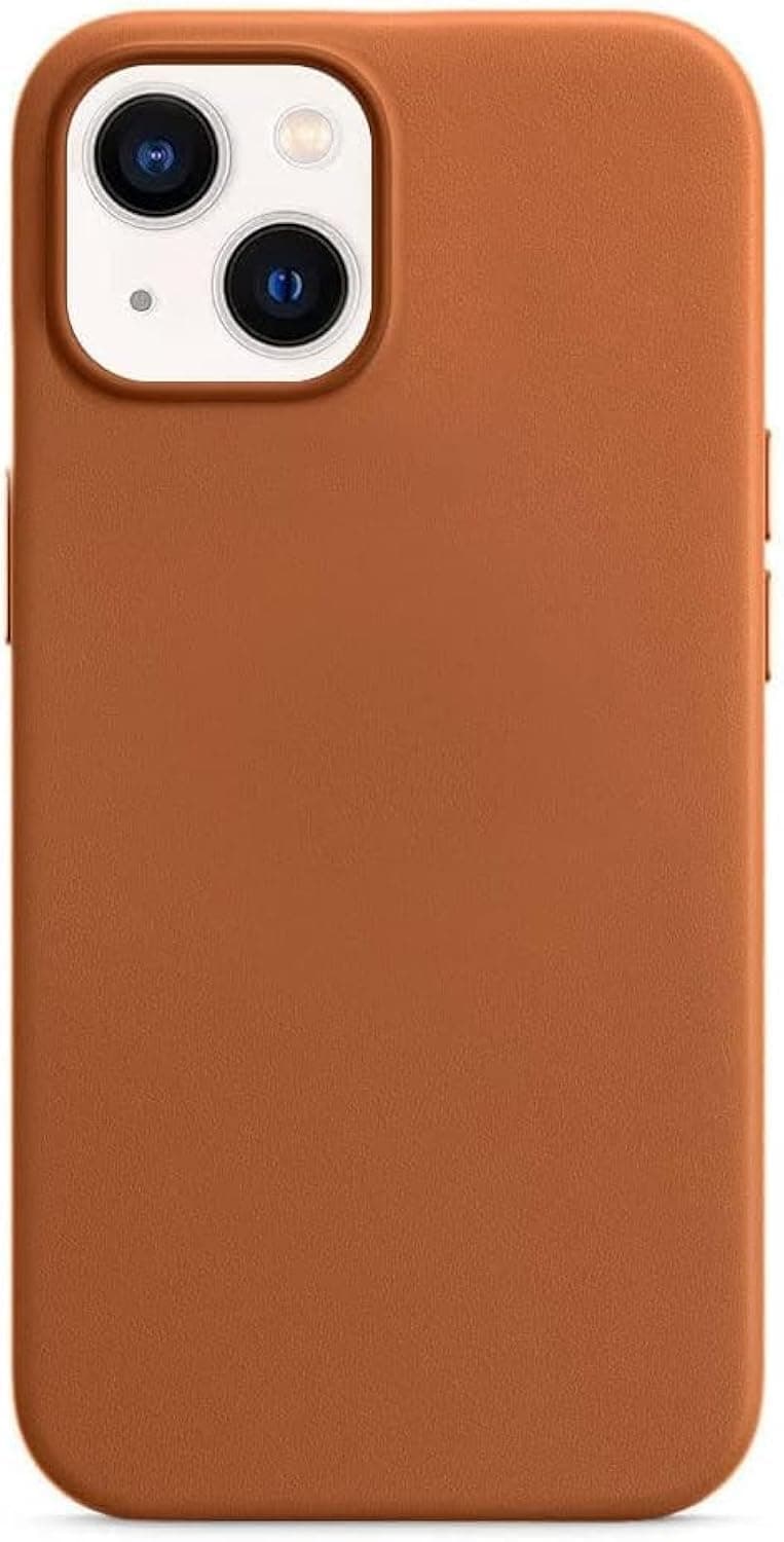 MARGOUN Leather Case Designed for iPhone 13 Case Compatible with MagSafe Shockproof Protective Slim Cover (Brown, Iphone 13)