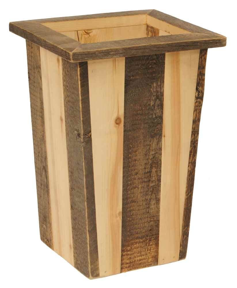 MOUNTAIN WOODS FURNITURE Rustic Wood Large Trash Container