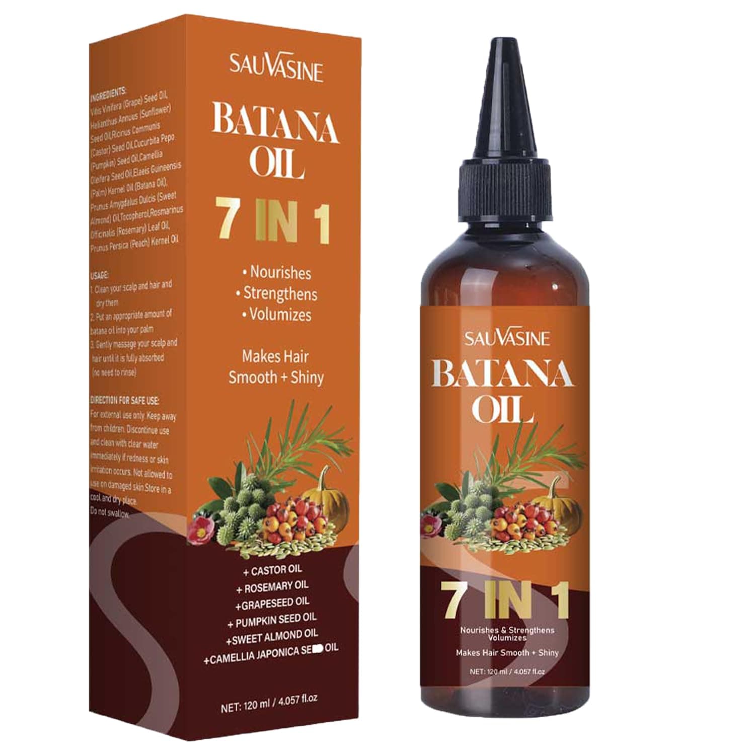 Batana Oil for Hair Growth | Raw Organic Batana Butter | 7-in-1 Natural Hair Treatment for Damaged Hair & Skin 120ml