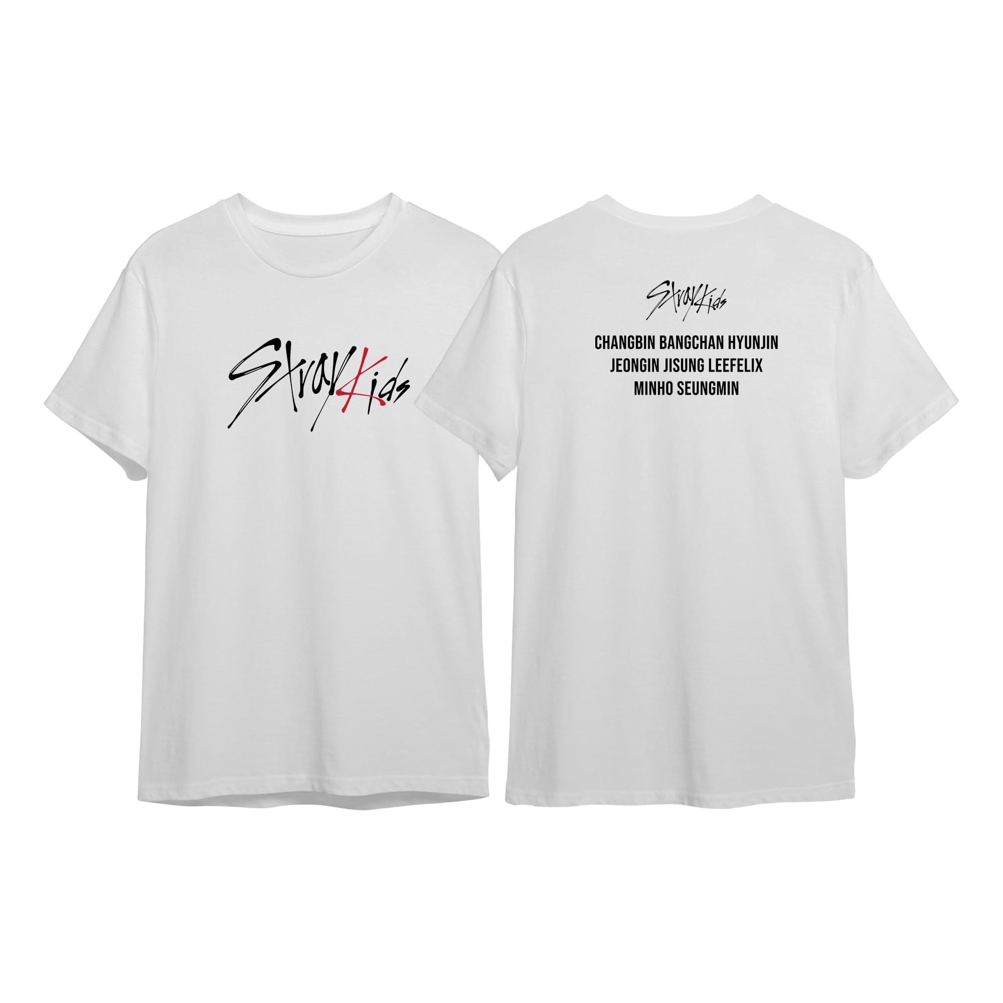 The Korhean Store K-Pop StrayKids Names Black Regular T-Shirt for Men & Women