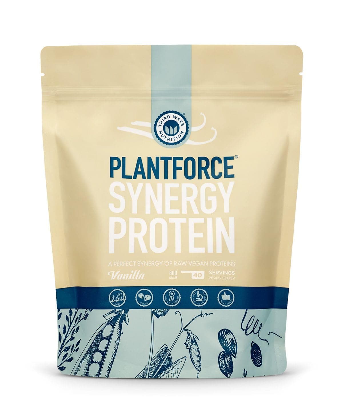 Plantforce Synergy Protein Powder, Vanilla, 800g