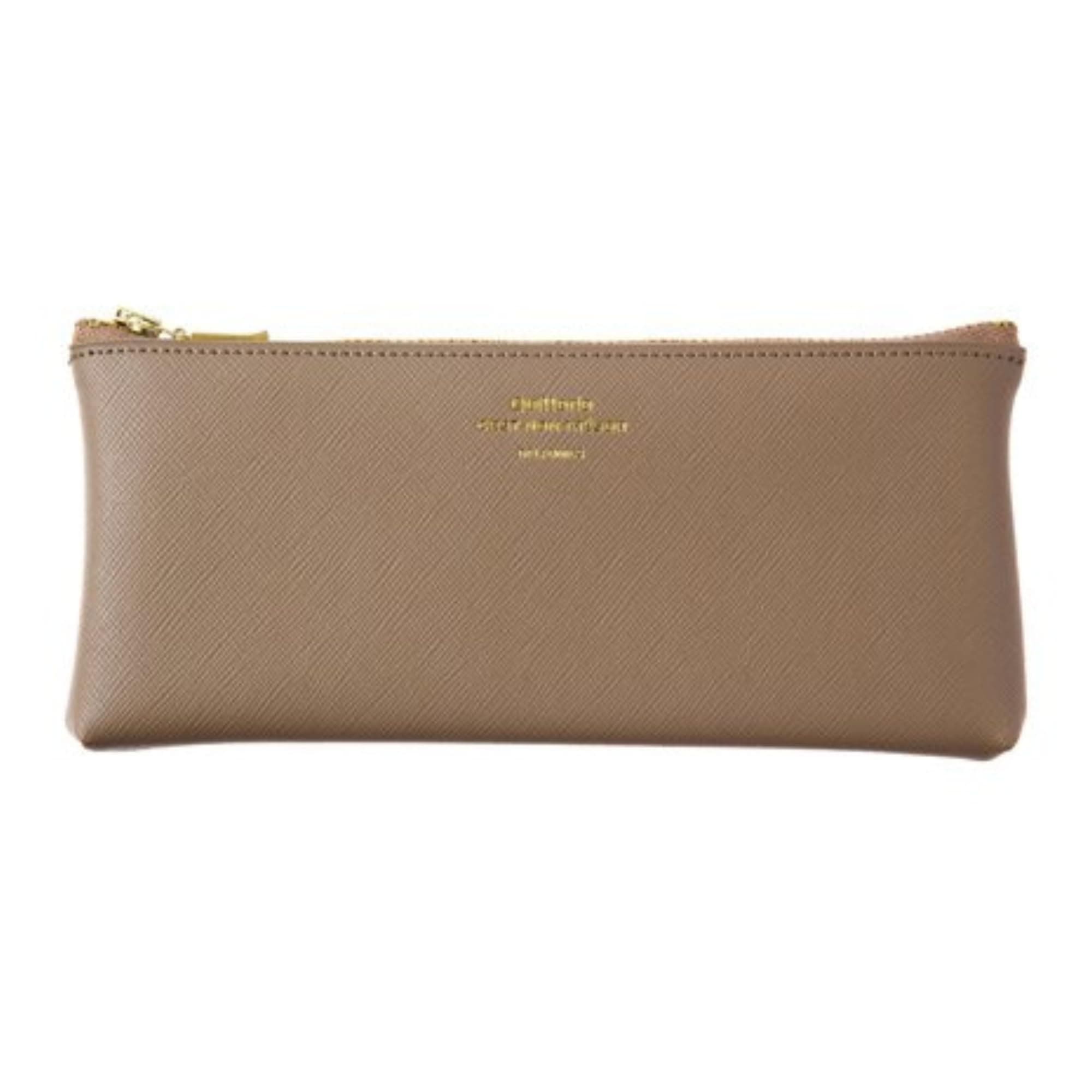 [DELFONICS] 500343 Quitterie Flat Pencil Case Greige Pencil Holder Pen Case Pouch