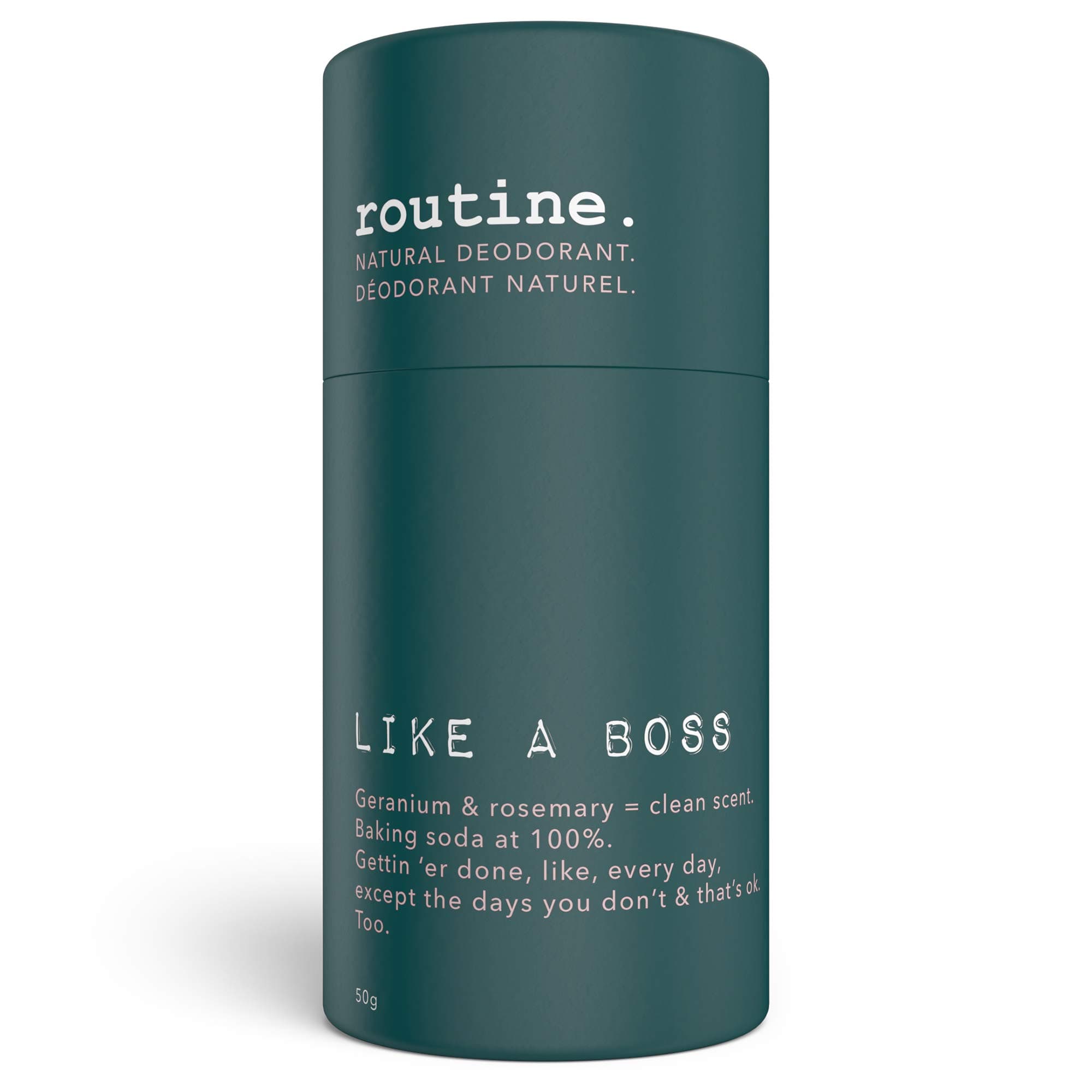 ROUTINE Like a Boss - All Natural Deodorant Stick 50g - Maximum Baking Soda -Natural Aluminum Free Deodorant for Women & Men