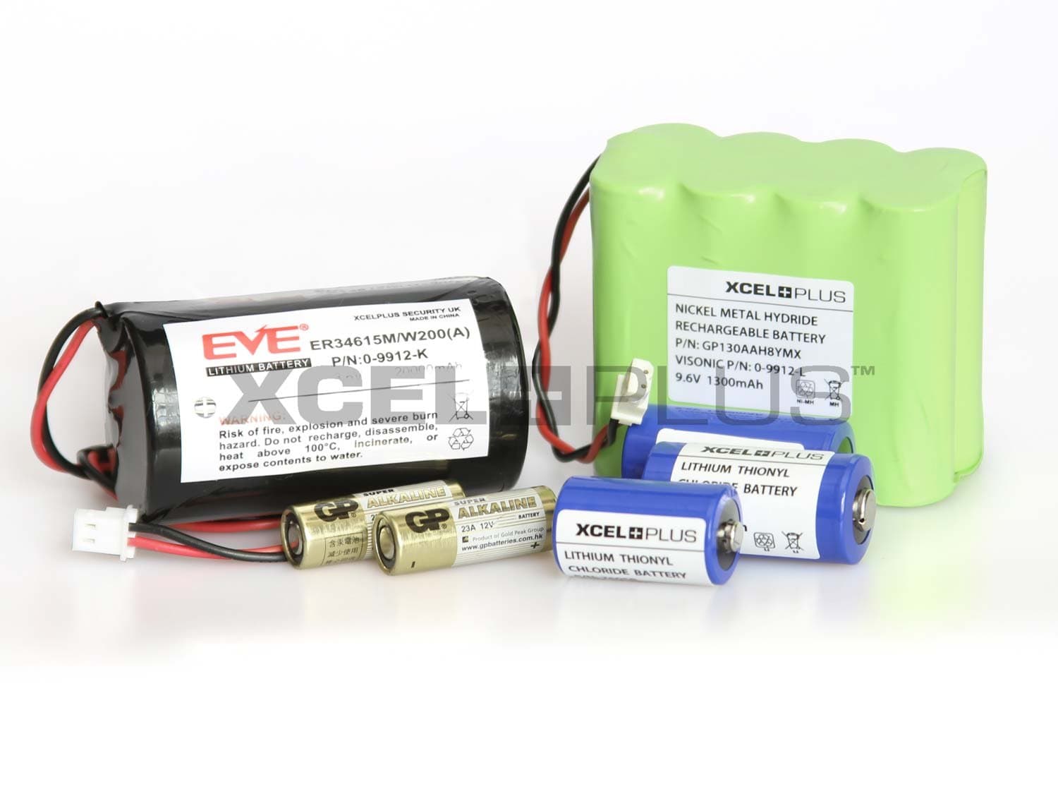 Visonic Extended Life PowerMax+ PRO Alarm Battery Pack inc. 0-9912-L, 0-9912-K and Sensors (Complete with 1 siren battery)