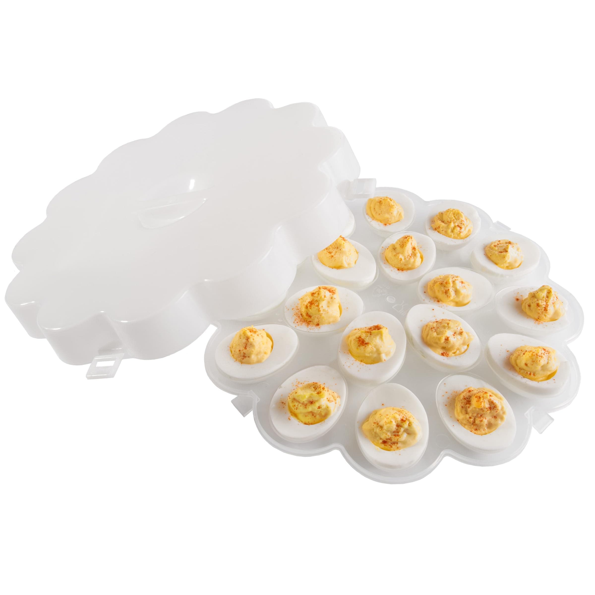Deviled Egg Container with Lid - Food Storage Containers Hold 18 Hard-Boiled Eggs Each for Catering, Parties, or Buffet by Classic Cuisine