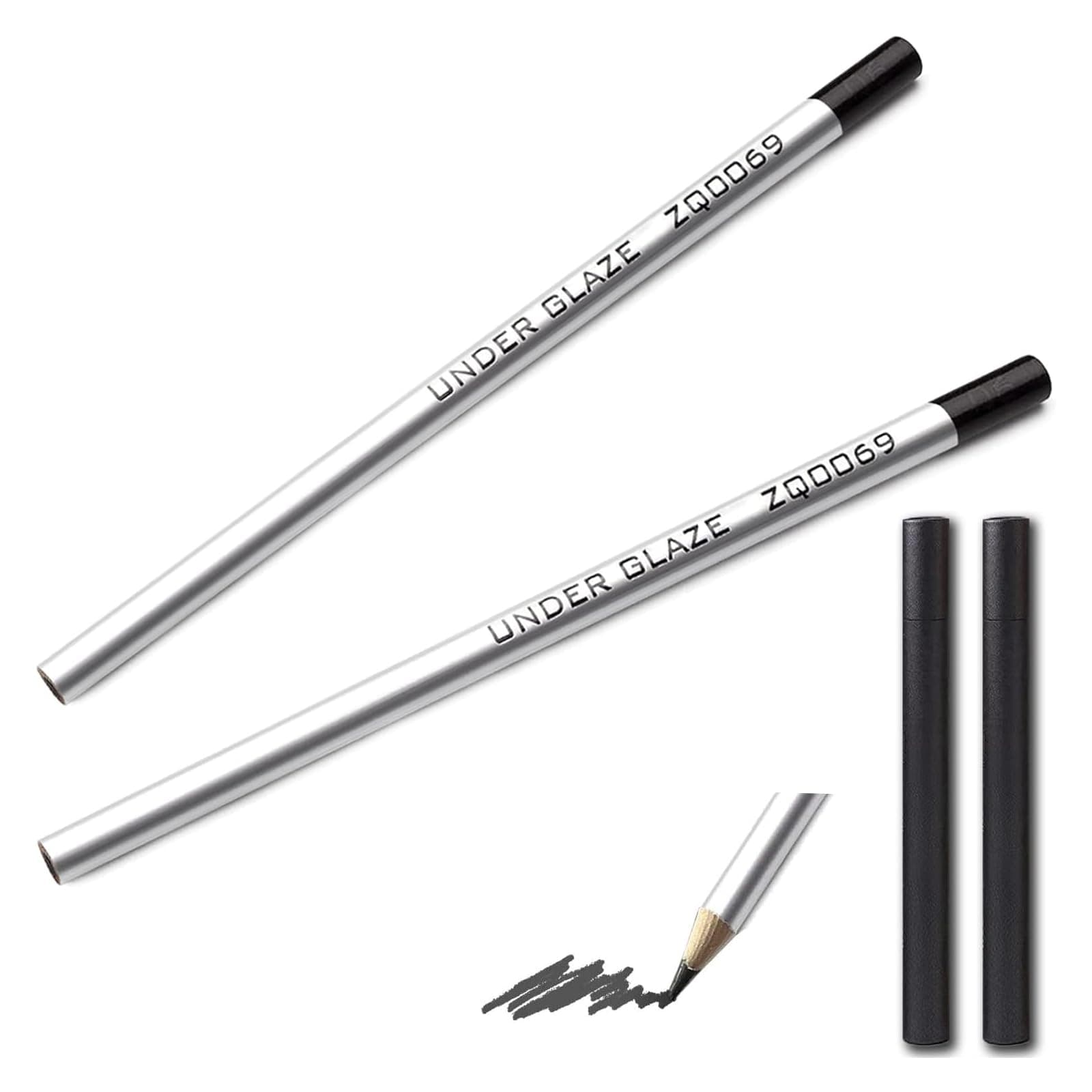 ZZYFGH Underglaze Pencils for Pottery, Pack of 2 (Black)