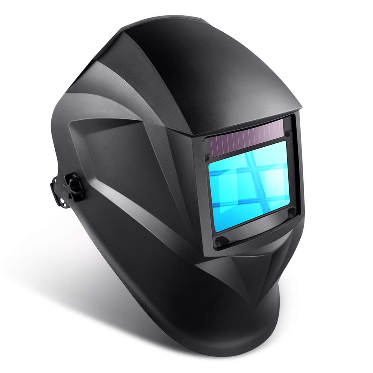 Auto Darkening Welding Helmet, 1/1/1/1 Solar Powered Welding Hood with Large View Area 3.94“x2.56”, Professional Grinding Welder Mask with 4 Arc Sensor, Wide Shade Range 3/4-13 for TIG MIG MMA Plasma