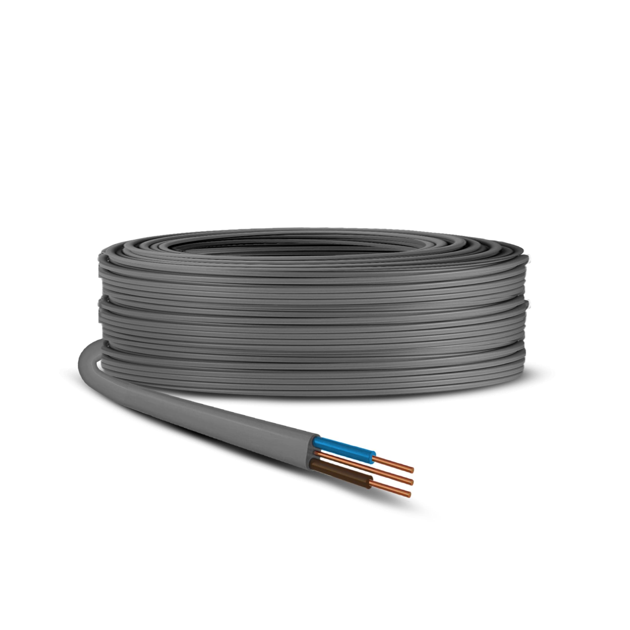 Electric Socket Wire Cable Twin And Earth Flat Grey PVC Lighting Electric Cable 6242Y Electrical Wire Basec Approved