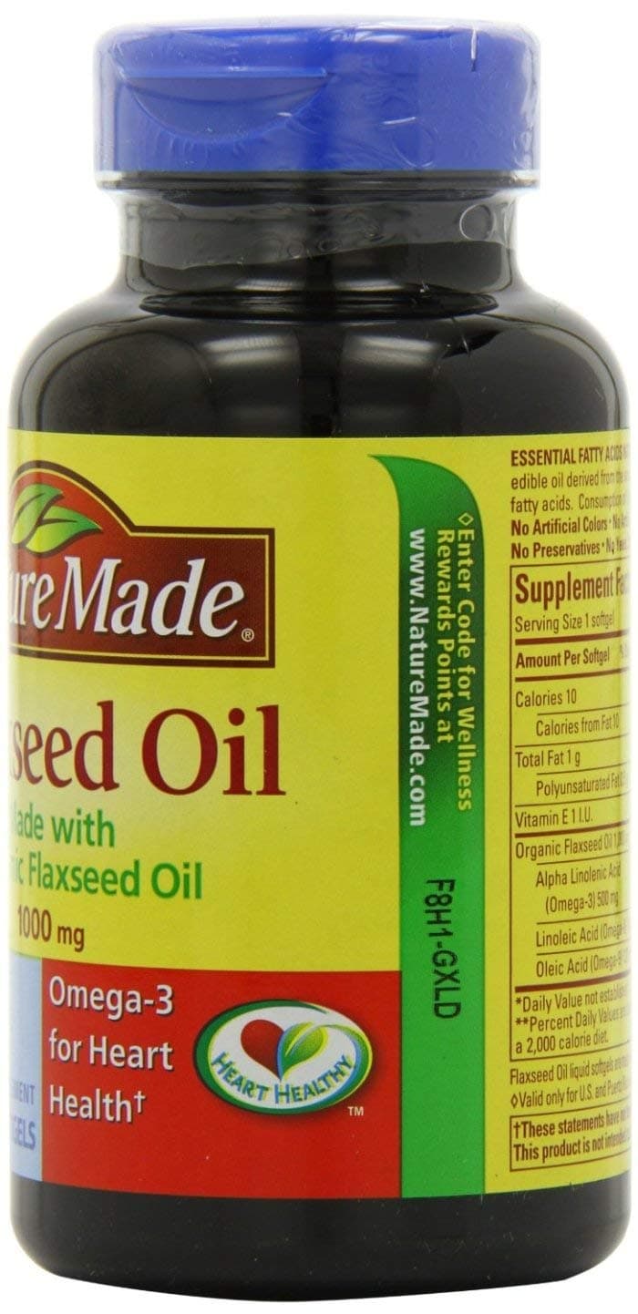 Nature Made Flaxseed Oil 1000 mg Softgels 100 ea (Pack of 2)