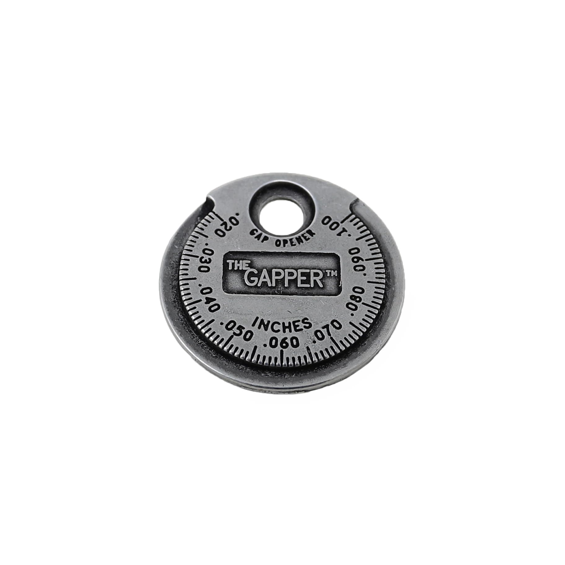 3235 Spark Plug Gapper: Coin-Style Spark Plug Gap Tool, 0.020"–0.100" Measurement Range, Plated Steel, Quick-Check Reference Tool