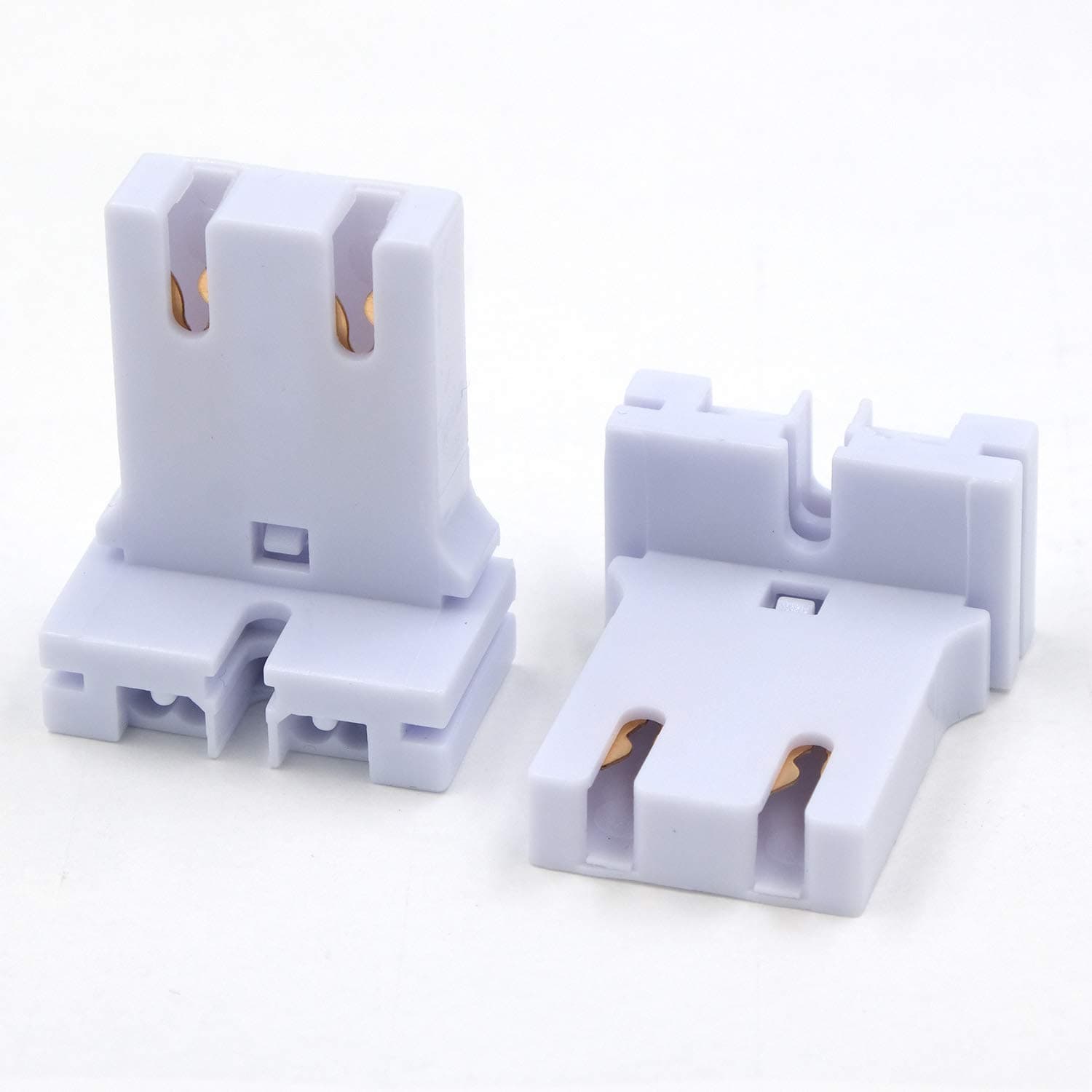 2 Pcs U-Shaped T8/T5/T12 Fluorescent Light Socket Holder - Plastic Medium Bi-Pin Sockets for LED Lamps (2PC U Shape T8/T12)