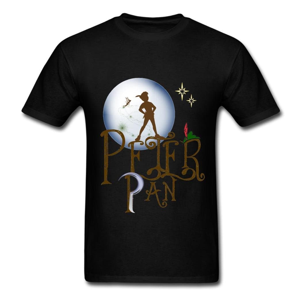 Ensuric Peter Pan Wallpaper Graphic T Shirt for Men Black