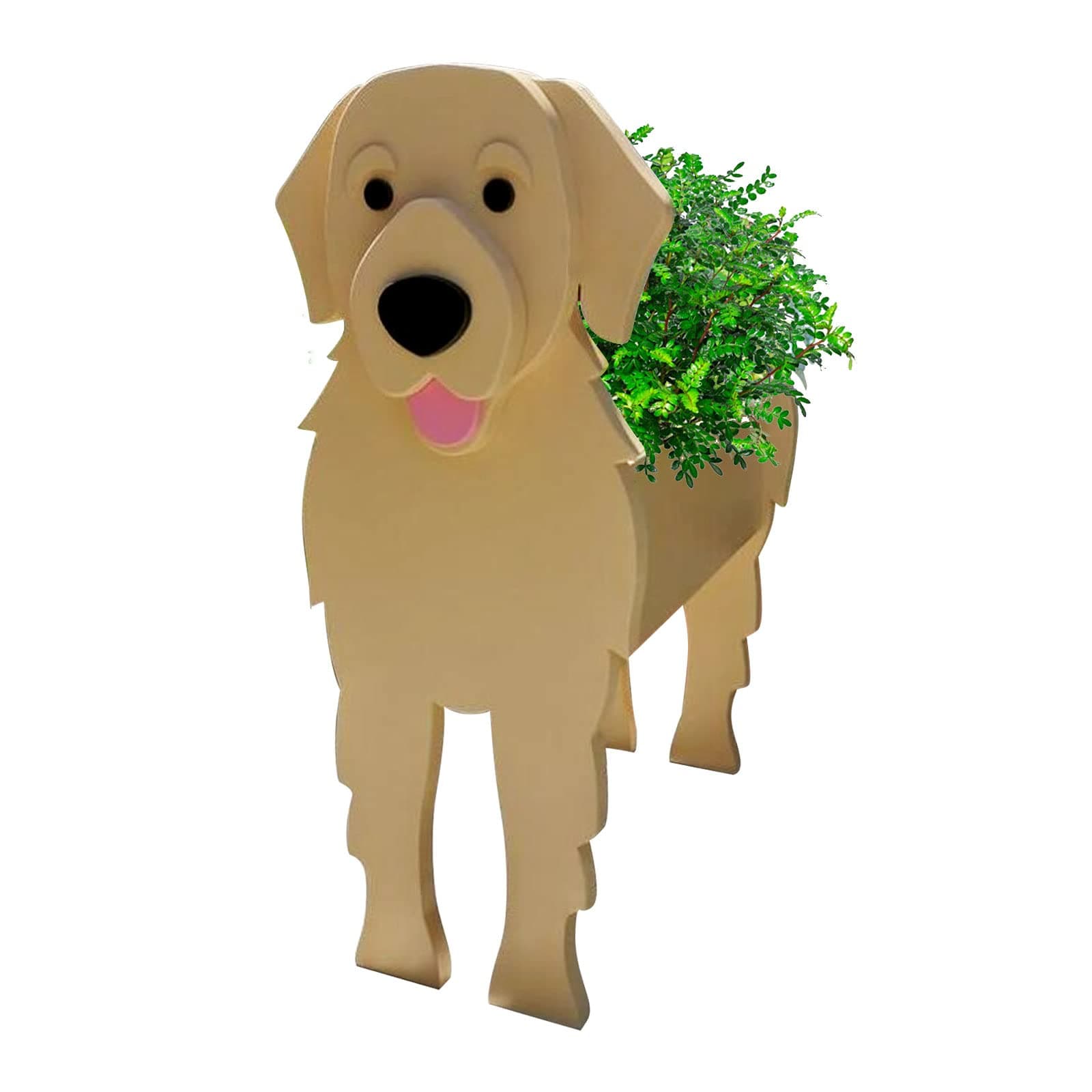 Dog Planter Plant Pot for Outdoor Plants-Garden Dog Shaped Planter Plant Pot-Animal Storage Container Planter for Outdoor Plants Home Decor Gift (Golden Retriever)