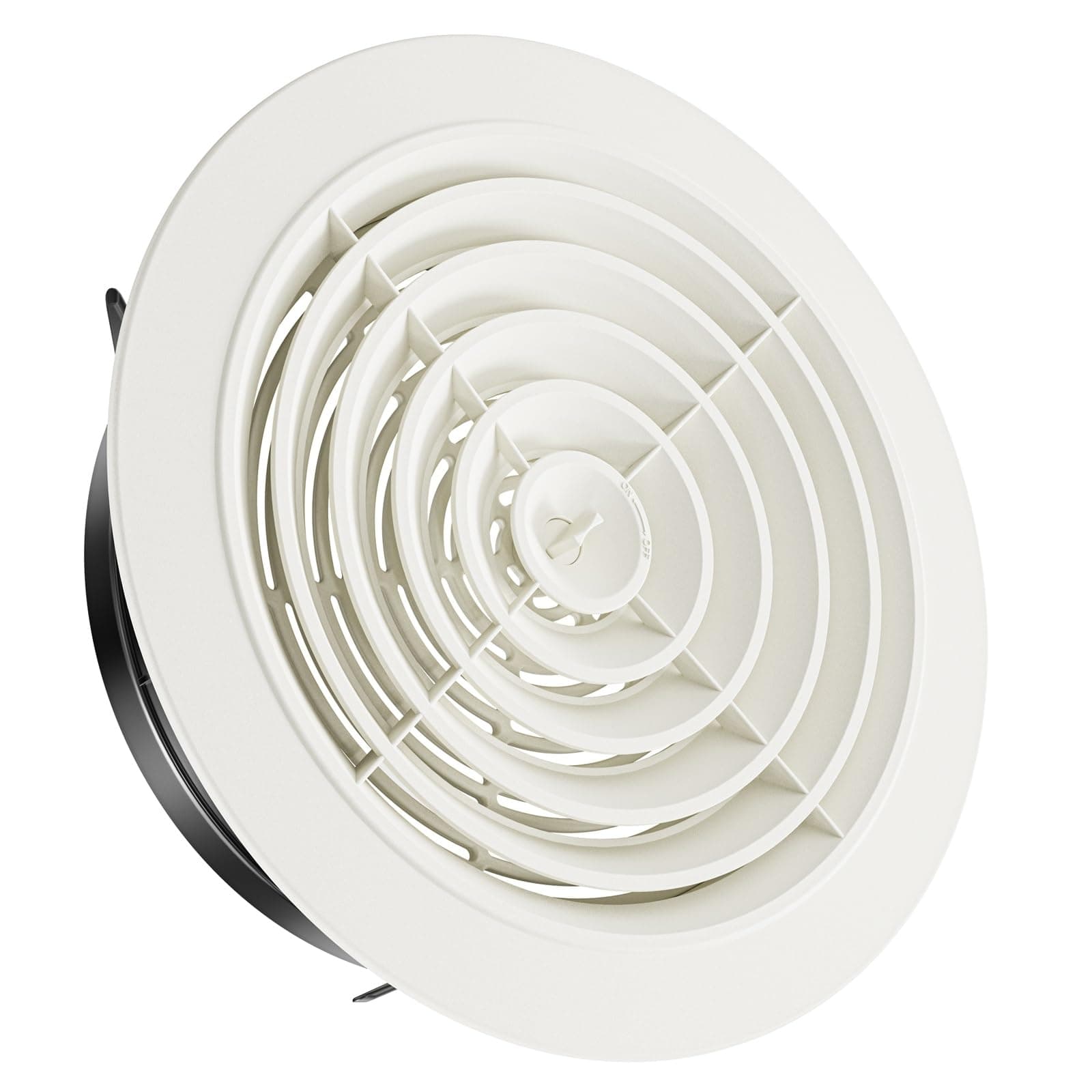 HG POWER 8 Inch Soffit Vent，Round Air Vent Cover with Louver, ABS Adjustable Ceiling Vent Covers for Living Room, Bathroom, Kitchen, Greenhouse, Ventilation System, White - Opening Size 7.28"