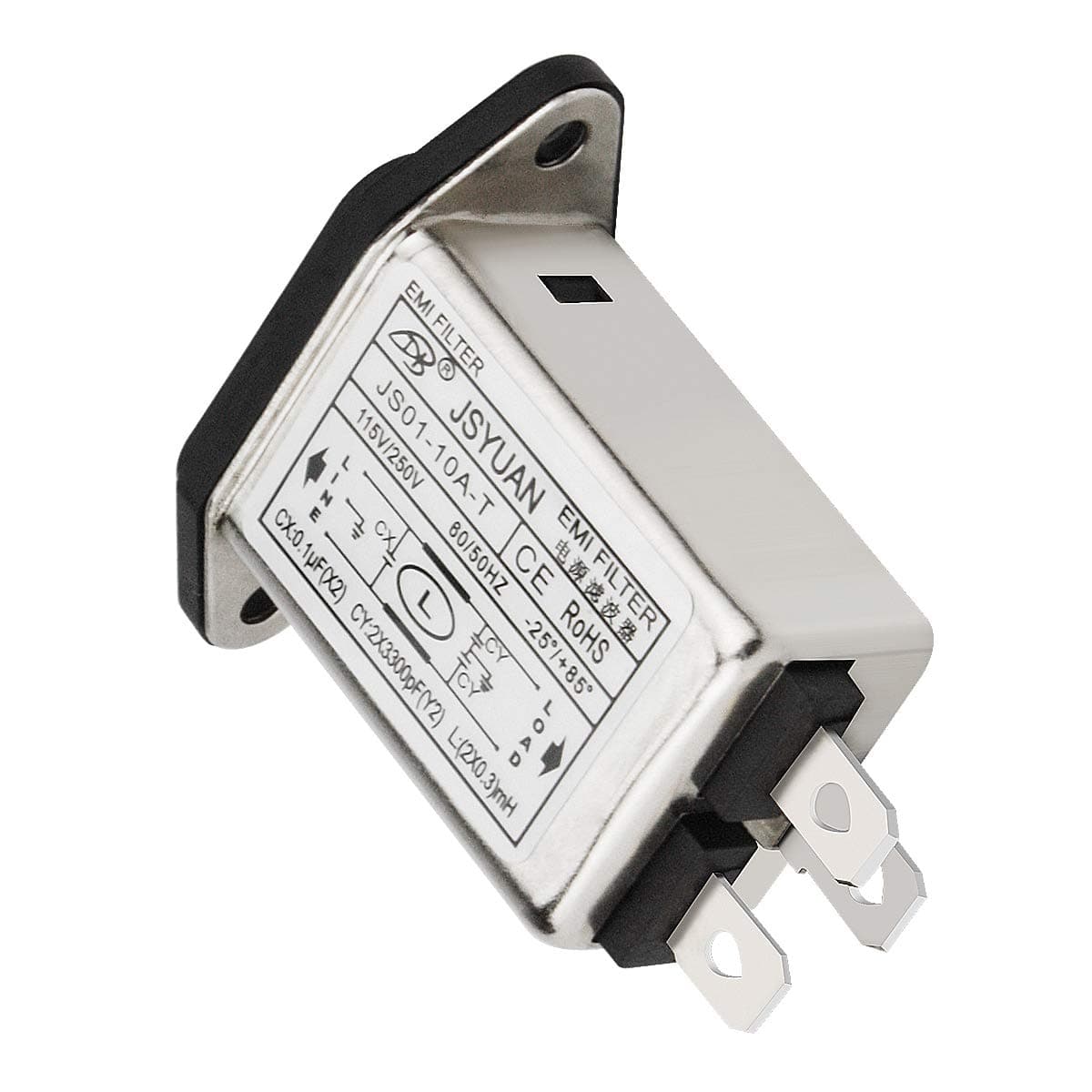 ARDOUR VAN OLSAinny Sudopo Electrical Buddy IEC 320 C14 Male Socket Panel Mount Power Line EMI Filter JS01-10A-T