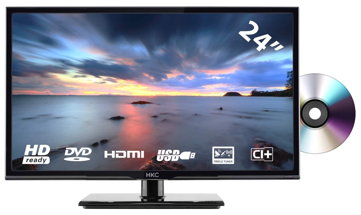 HKC 24C2NBD-UK (24 inch) LED TV with built-in DVD-player (HD, Triple Tuner, CI +, HDMI, Media Player USB 2.0)