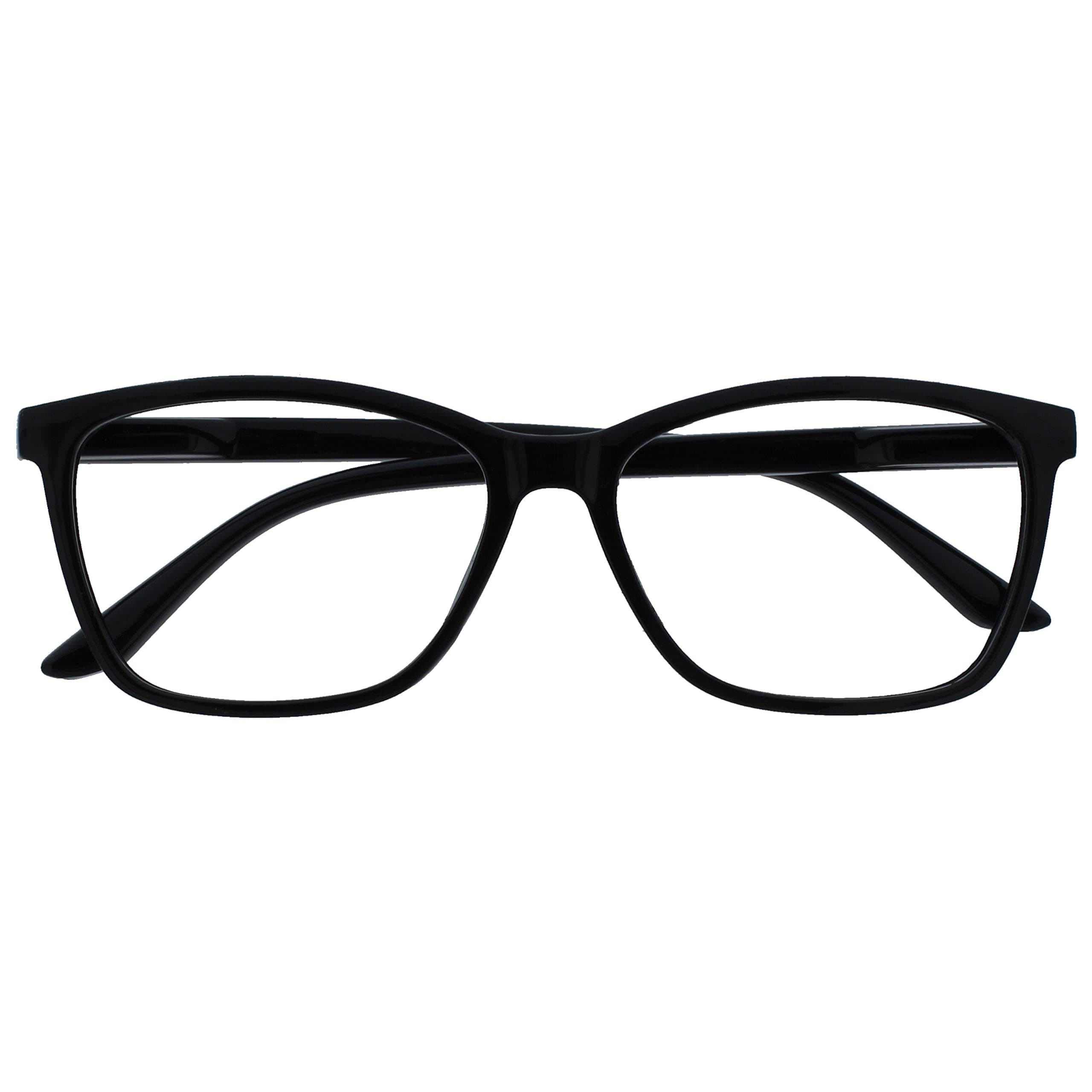 OPULIZE Reading Glasses Black Readers Large Designer Style Mens Spring Hinges R51-1 +1.00