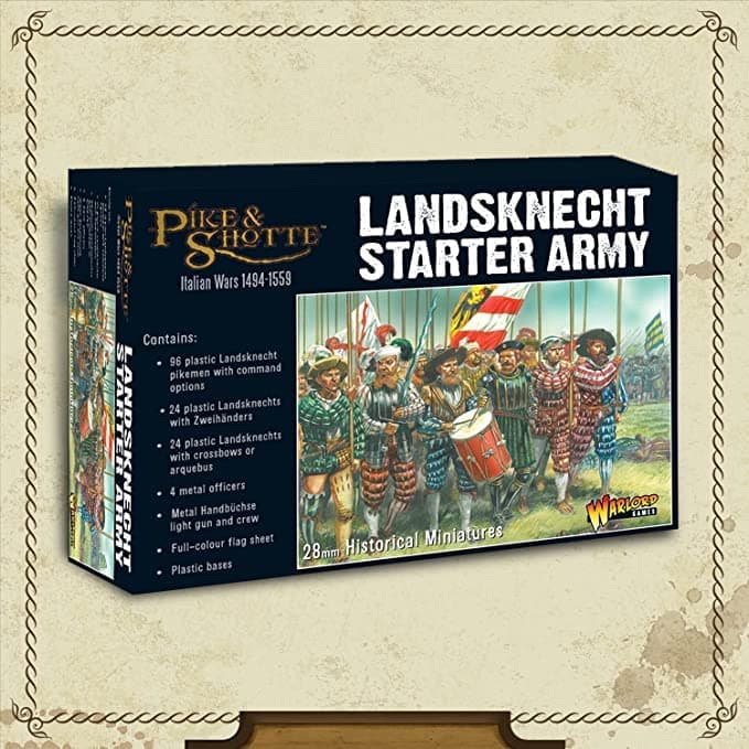 Wargames Delivered - Warlord Games Pike & Shotte - Landsknecht Starter Army. 28mm Base Revolutionary Miniature Military Soldiers for Miniature War Game and Model War