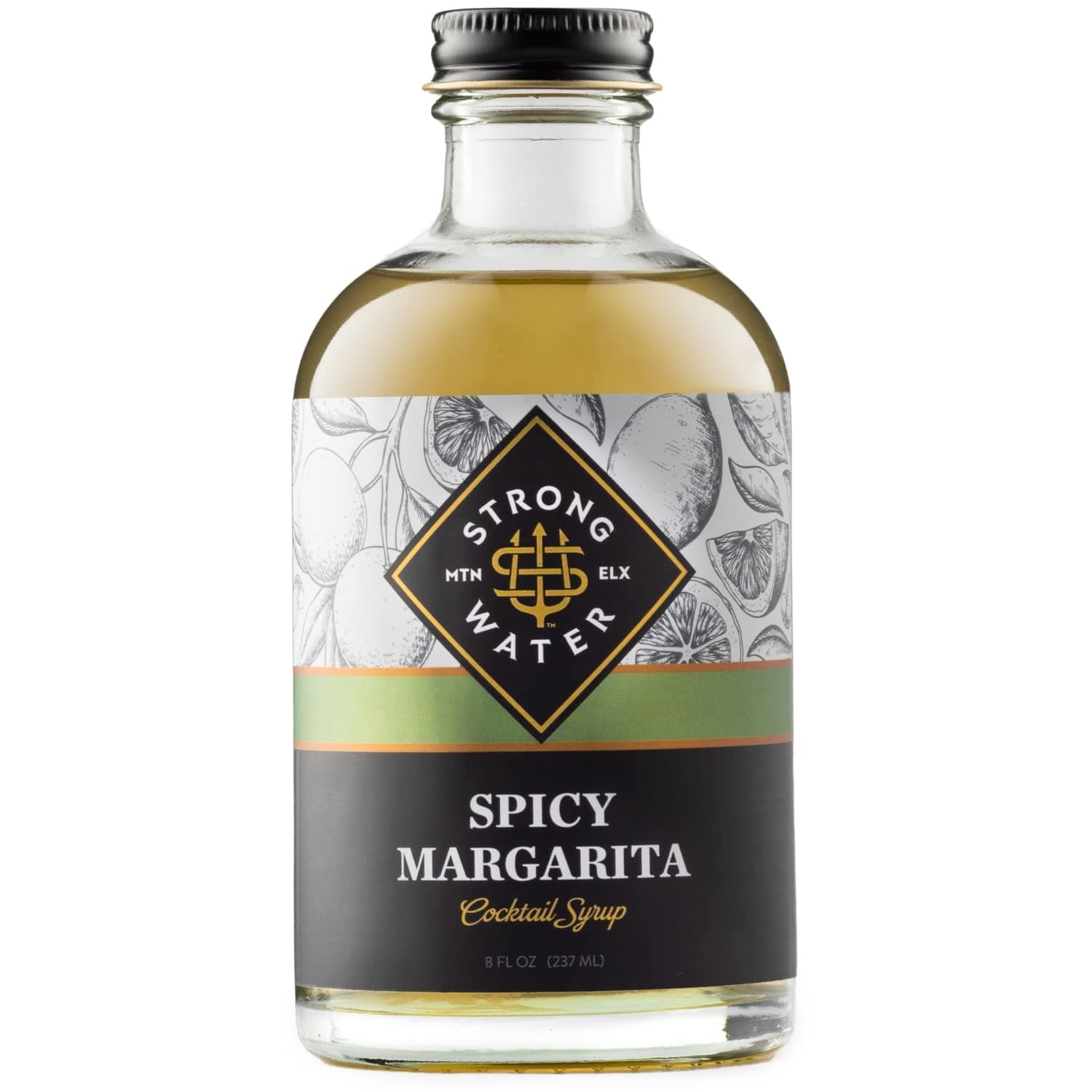 Strongwater Spicy Margarita Mix (Makes 8 Cocktails) - Ultra Concentrated, Coin Style, Premium Margarita Mixer, Made with Fresh Lime Juice, Habanero Extract, Real Sugar - Just Add Tequila, 8.0 Fl Oz