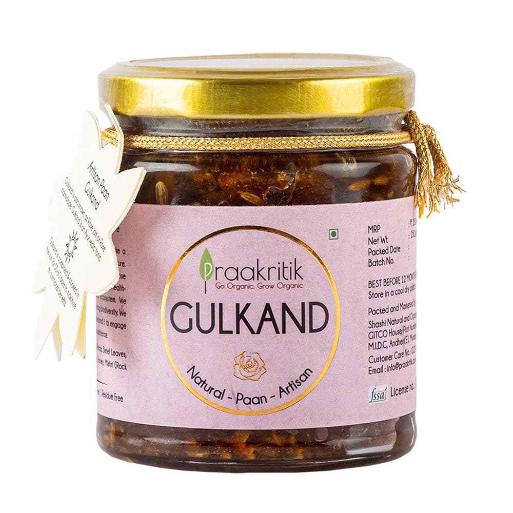 - Gulkand Natural Paan - 250g, Artisan Flavor with Rose Petals, Honey & Mishri(Rock Sugar), Pure Vegetarian, Rich in Calcium & Antioxidants, Natural Cooling Agent