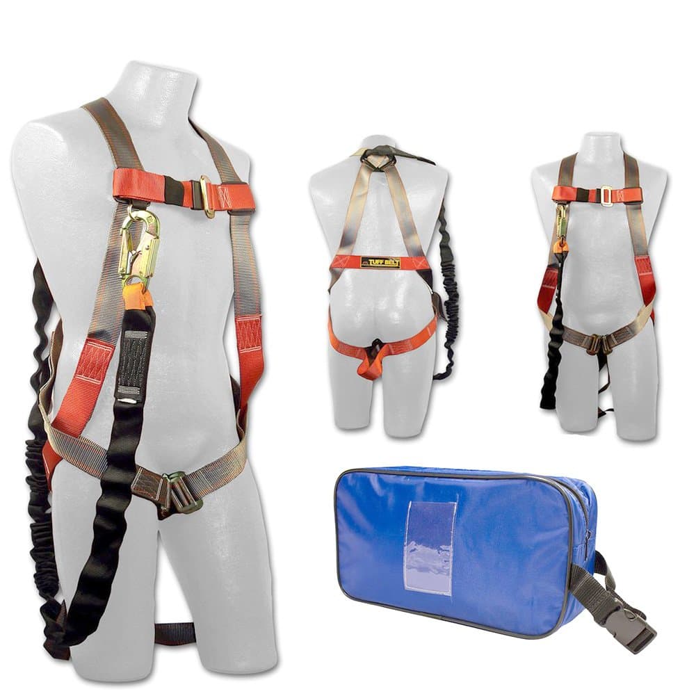 Madaco Safety Products Roof Construction Fall Protection Full Body Industrial Safety Harness Internal Shock Absorbing 6FT Lanyard Kit Size M-XXL