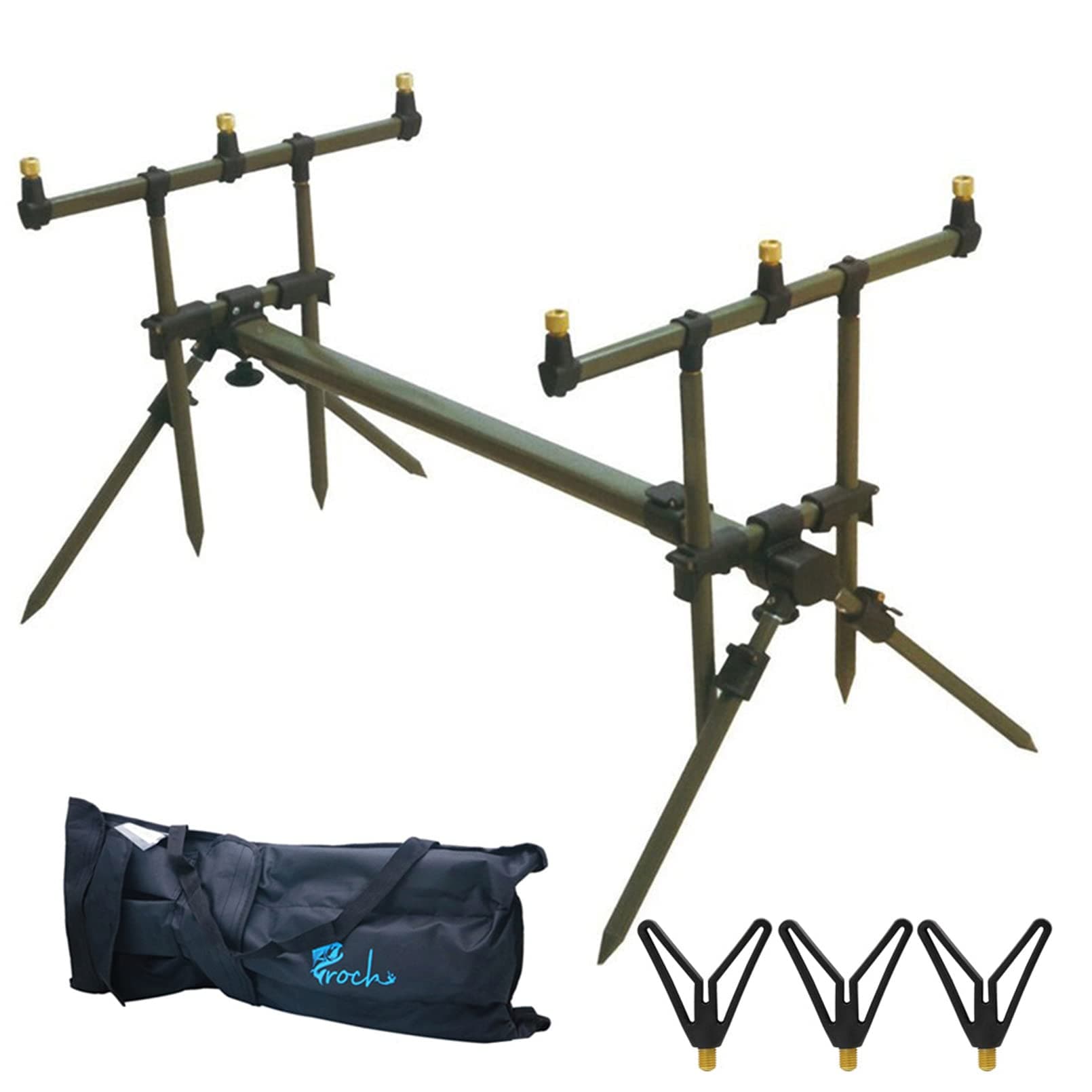Carp Fishing Goal Post Rod Pod with Bank Sticks,Rod Rests and Carry Case