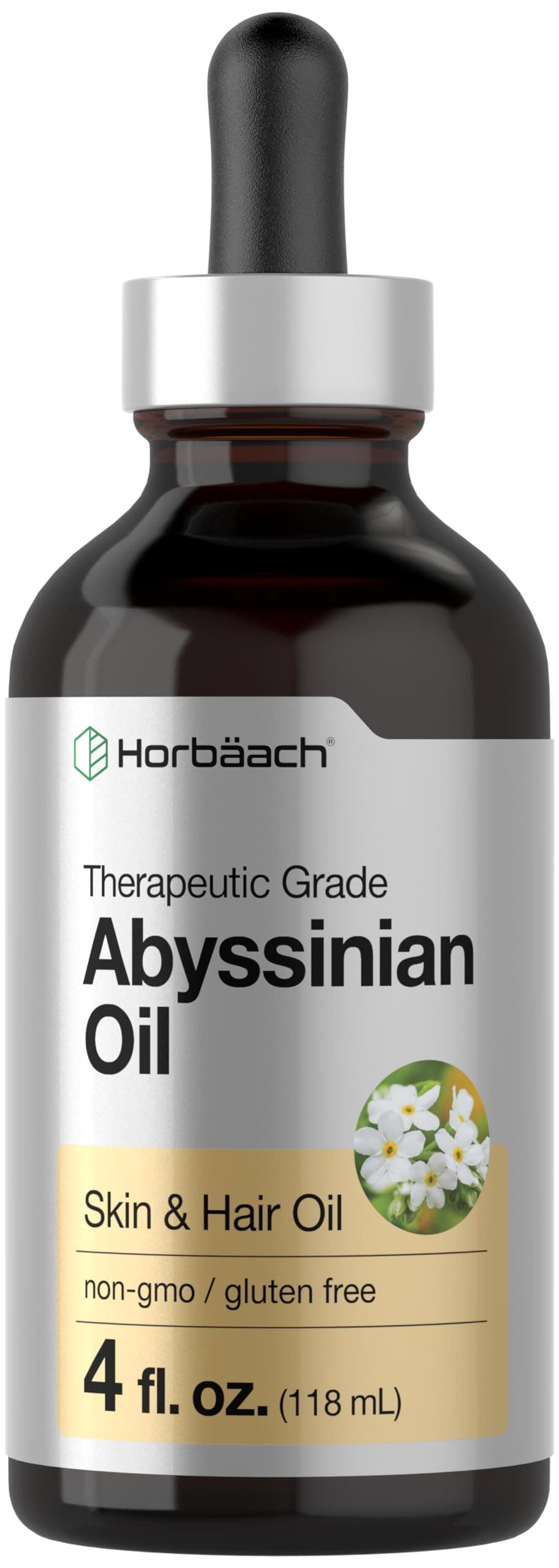 Horbäach Abyssinian Oil | 4 fl oz | Hair and Skin Oil | Paraben, SLS and Fragrance Free | from Crambe Abyssinica Seed