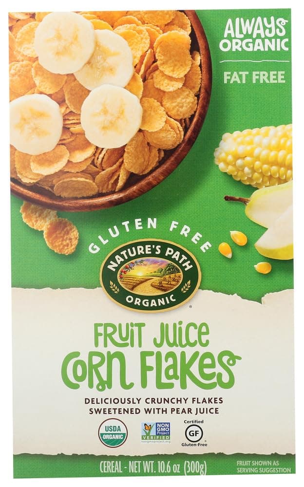 Nature's Path Organic Gluten Free Corn Flakes Fruit Juice Sweetened -- 10.6 oz - 2 pc