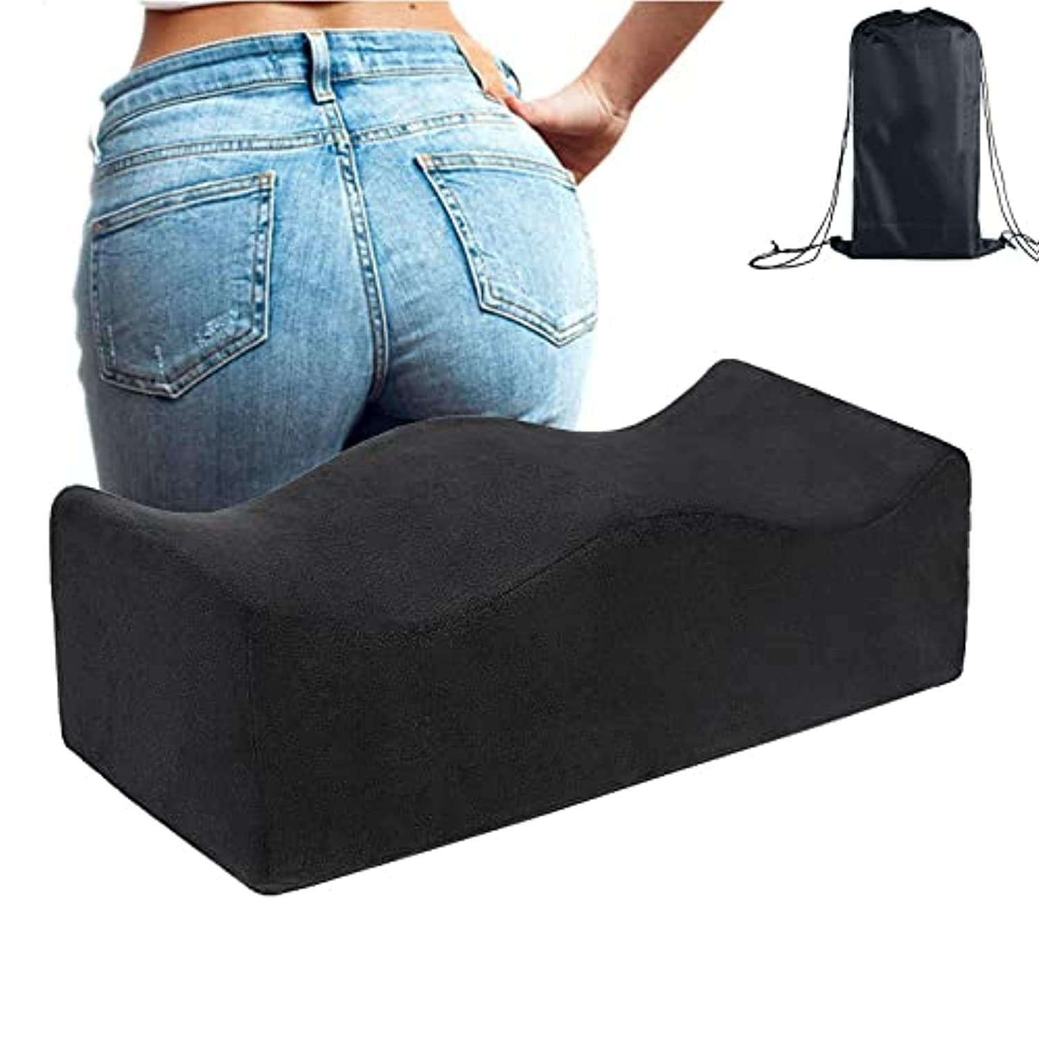 NC BBL Pillow After Surgery Butt Pillows Brazilian Butt Lift Post Surgery Recovery for Sitting Driving Pillow Seat Chair Buttocks Support Cushions Foam for Women, black