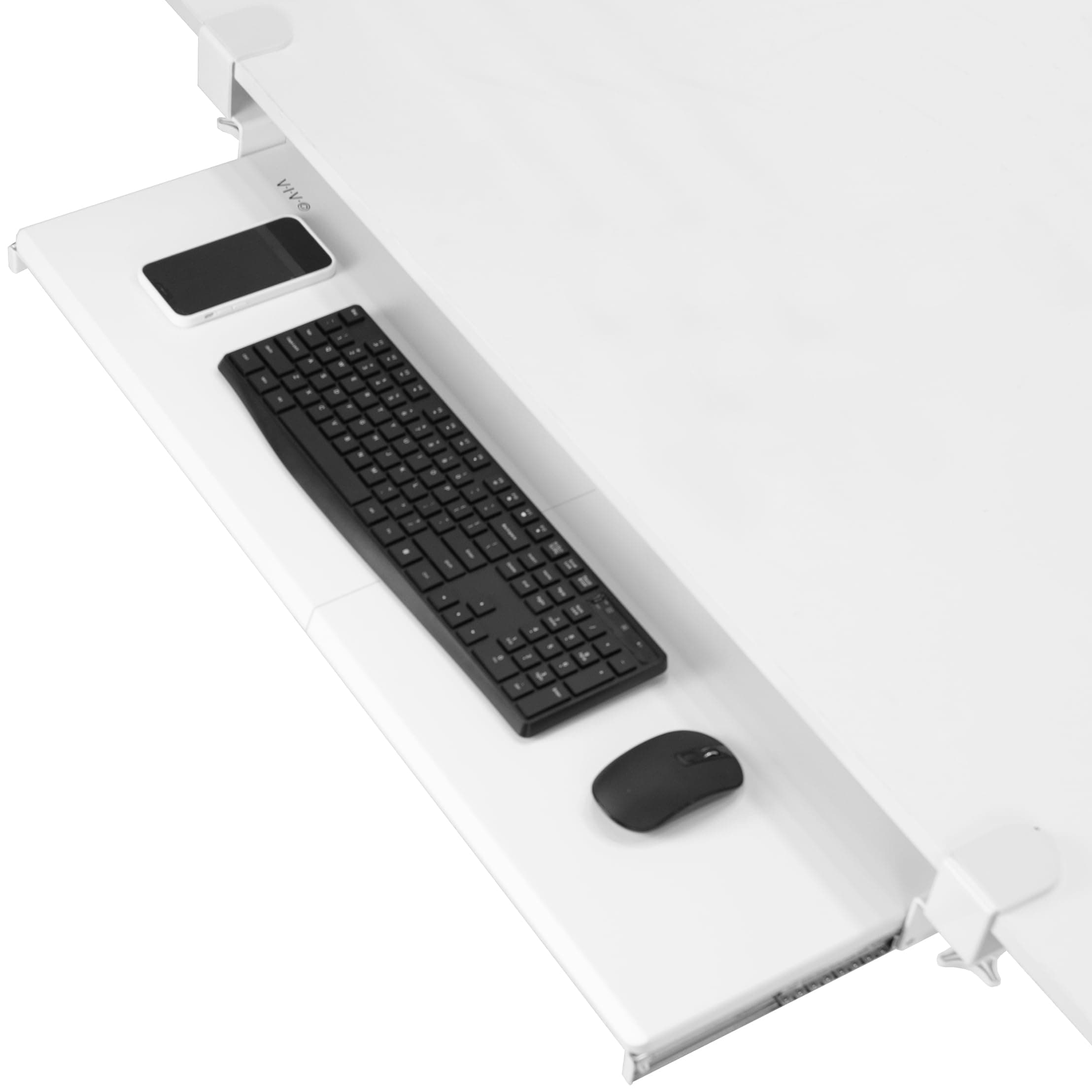 VIVO Extra Long Clamp-On Computer Keyboard and Mouse Under Desk Slider Tray, 34" x 11" Drawer Platform Drawer, White, OUNT-KB15EW