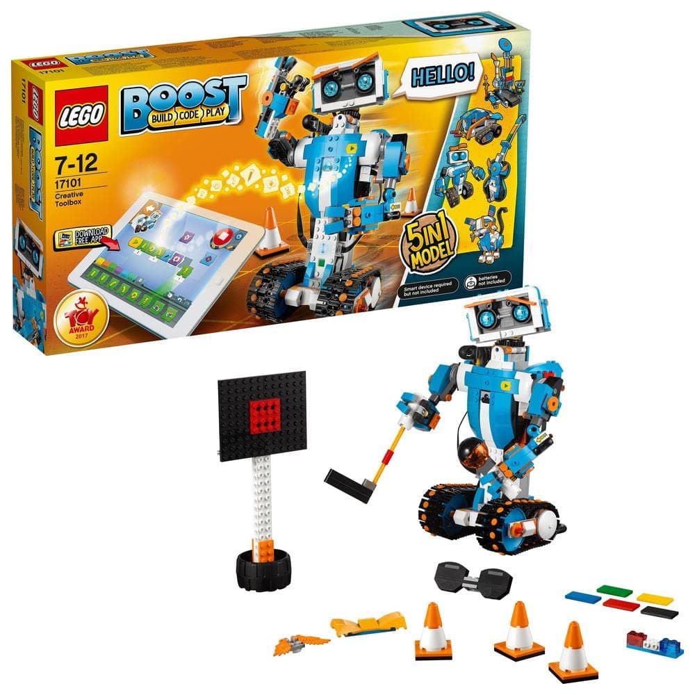 17101 Boost Creative Toolbox Robotics Kit, 5 in 1 App Controlled Building Model with Programmable Interactive Robot Toy and Bluetooth Hub, Coding Kits for Kids