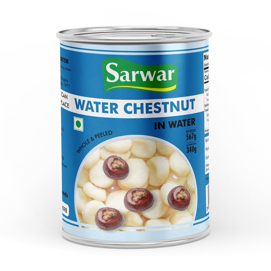 Sarwar Water Chestnut 567g | Fresh, Crunchy & Natural | Gluten-Free, Low-Fat, High-Fiber | Plant-Based Asian Ingredient | Ideal for Stir-Fry, Soups, Curries, Salads & Healthy Cooking
