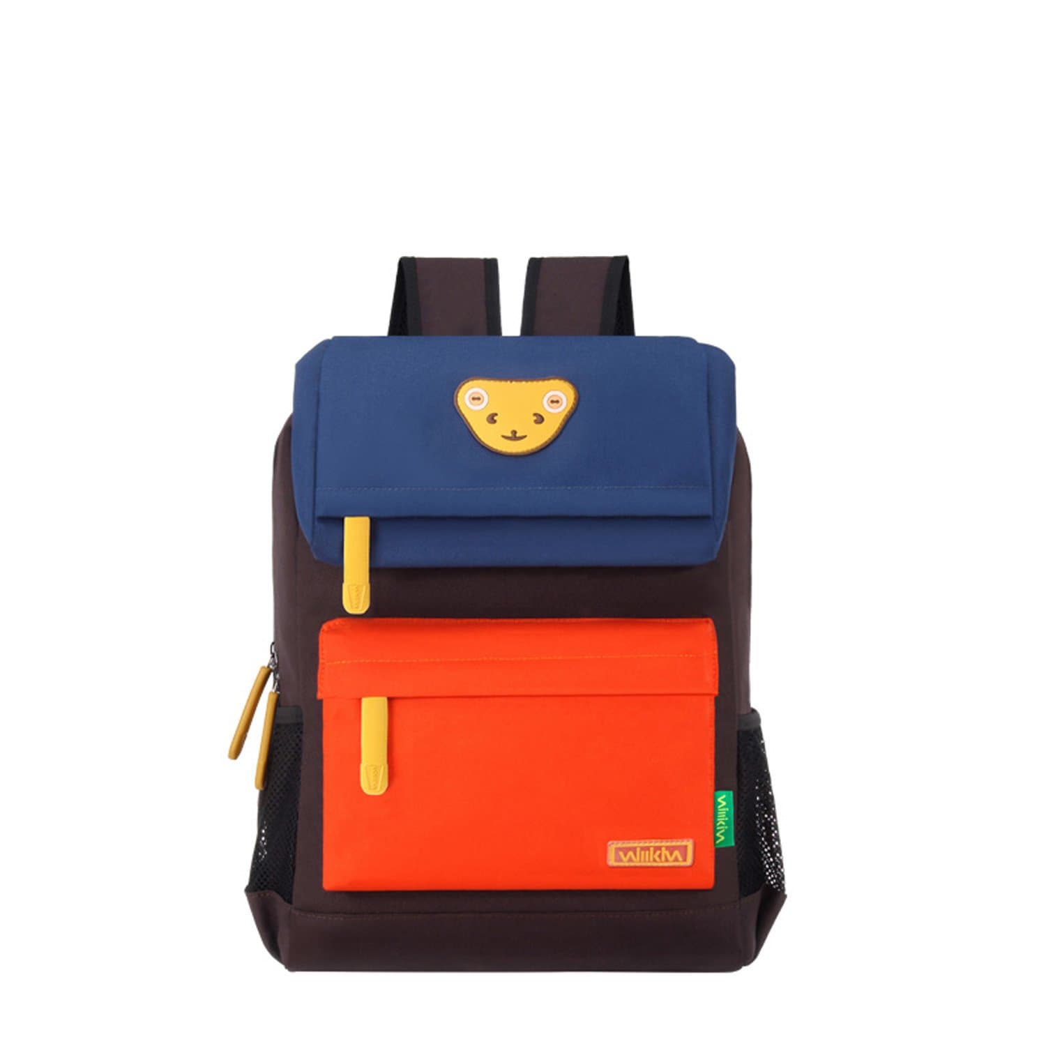 Cute Bear Kids School Backpack for Children Elementary School Bags Girls Boys Bookbags (Royalblue/Orange/Coffee, Small)