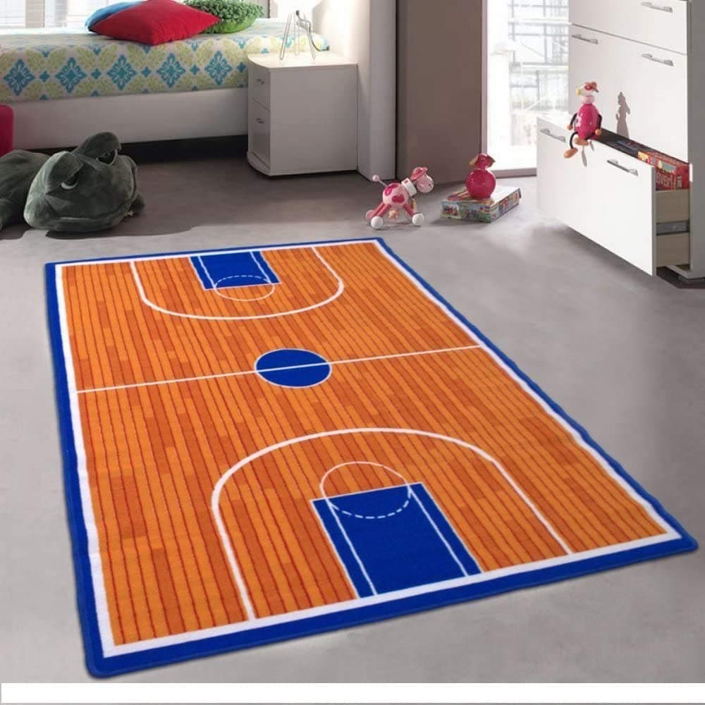 Basketball Court Sports Theme Area Rug for Teens Bedroom, Kids Playroom or Classroom Carpet (5 Feet X 7 Feet)