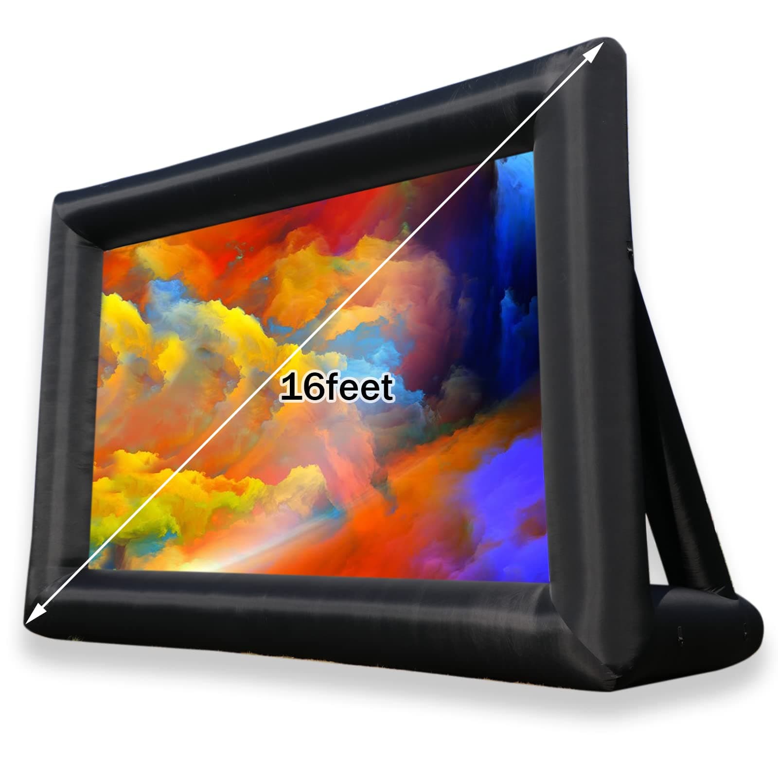 16ft Inflatable Projection Screen Indoor Outdoor with Carry Bag for Front and Rear Projection