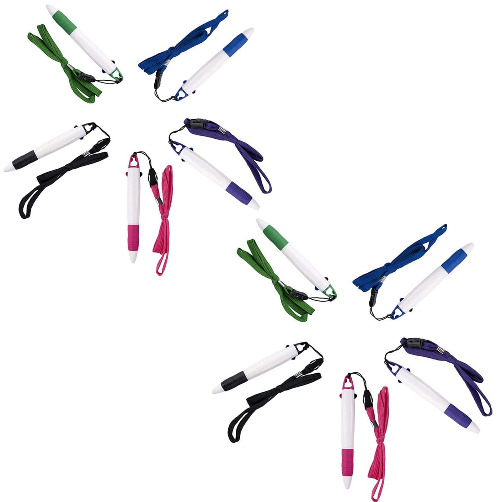 smttw Neck Pens in a Rope Retractable Pen on Lanyard 2 Color Ink Ballpoint Pen with Chain for Nurses Students, Office School Home Supplies (10 Pack)