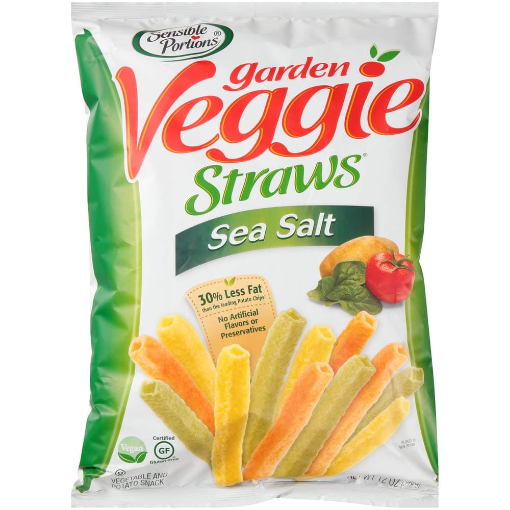 Garden Veggie Straws, Sea Salt, 12 Oz (Pack of 12)