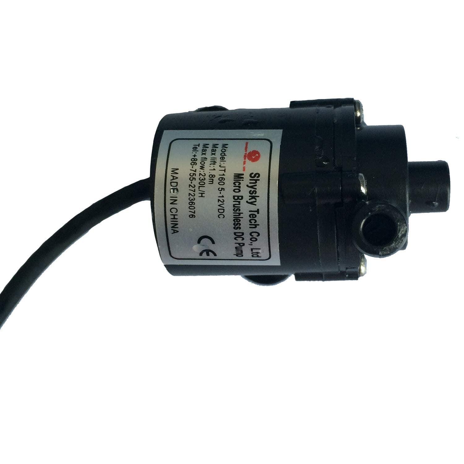 SHYSKYTECH Ultra Mini Brushless DC Water Oil Pump JT160 6-12V 4.5W 1.8m 230LPH, Suction Cup Base, Ultra-Quiet, High Efficiency, Stable Continuous Work, for Aquarium, Fountain, Landscape