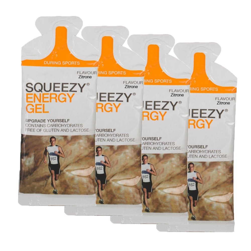 Squeezy Sports Nutrition Energy Gel box, 4 sachets, 33 g, lemon, 4 pack (1 x 122 g)