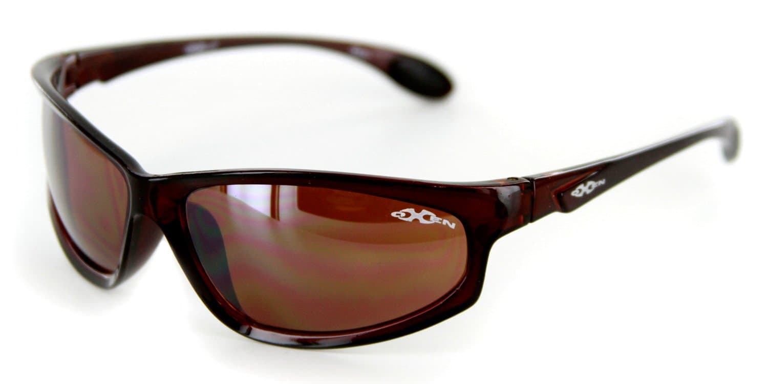 Oxen 81108 Fashion Sunglasses with Wrap-Around Frames for Men and Women Who Need Protection From the Sun While Boating, Playing Sports, Working, or Relaxing Outdoors (Brown w/Amber Lens)