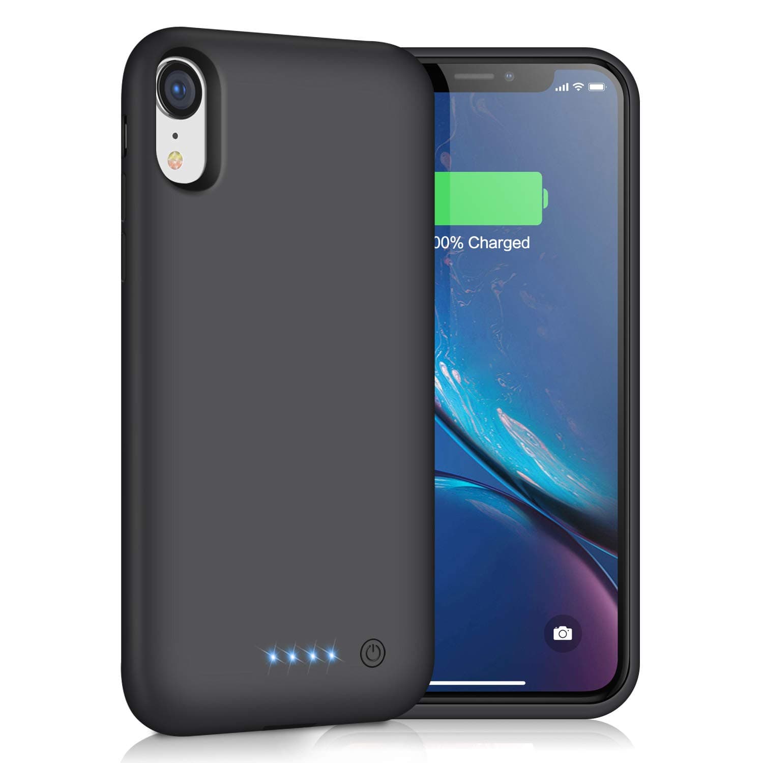 Battery Case For Iphone Xr, 6800Mah Portable Charging Xr Rechargeable Backup External Pack Extended Protective Charger Case(6.1Inch)-Black