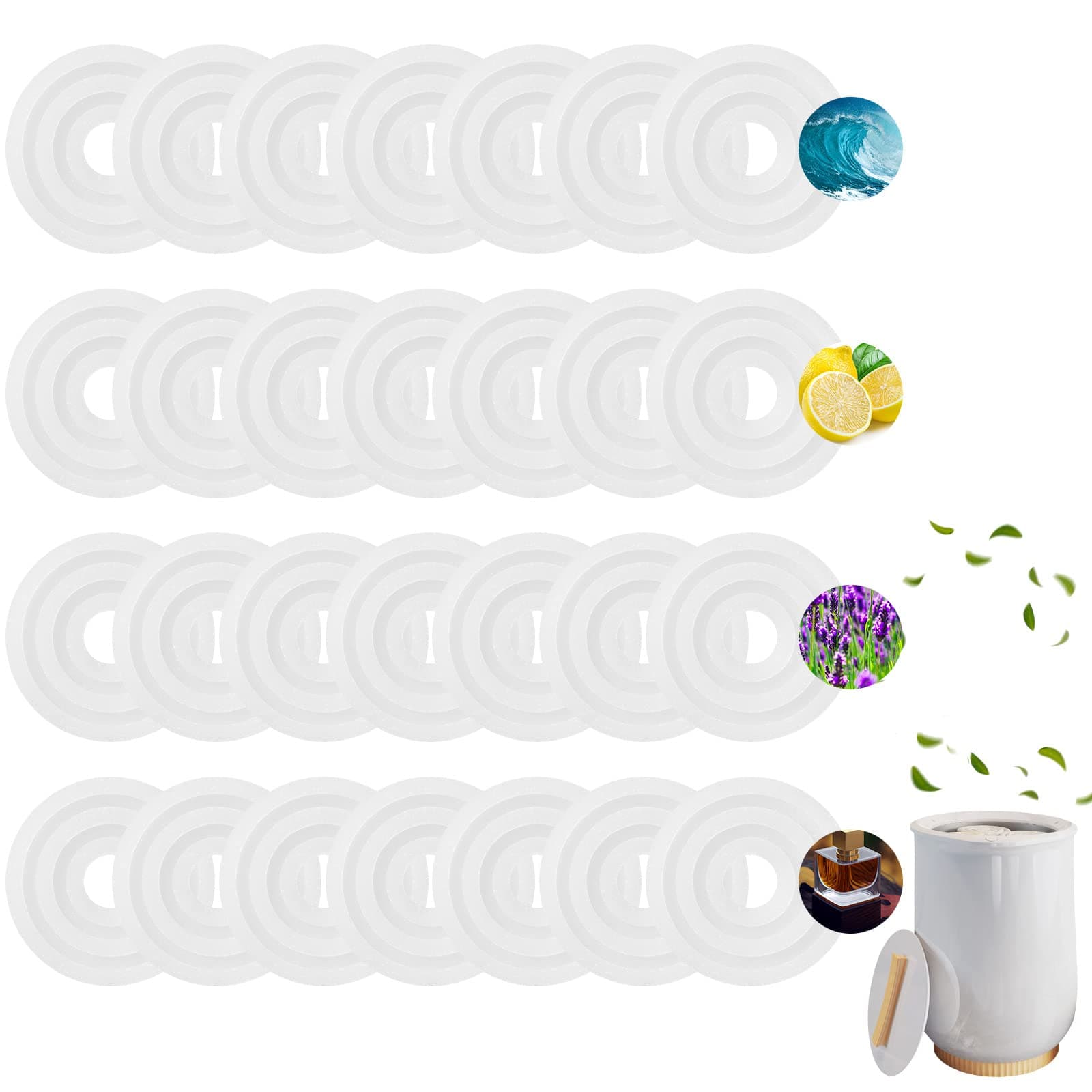 Demissle Replacement Fragrance Scented Pads Disc Fresh Oil Refill Pad for Towel Warmer Bucket (48 Pcs)