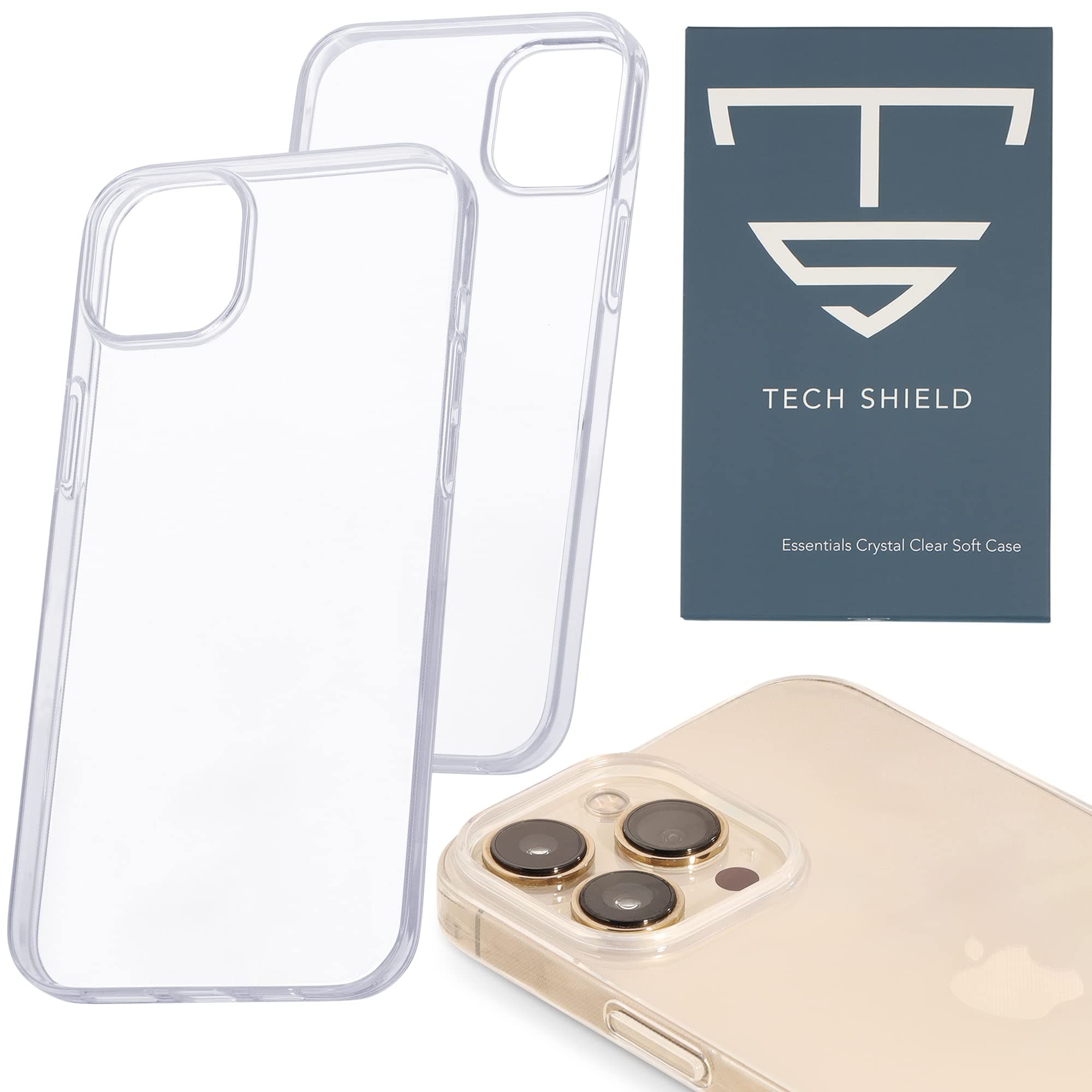 Tech ShieldCrystal Clear iPhone 14 Plus - Ultra Thin Essentials Soft TPU Case [Anti-Yellowing, Shockproof 10FT Military Grade Drop Protection, Transparent] Designed for Apple iPhone 14 Plus 6.7 Inch