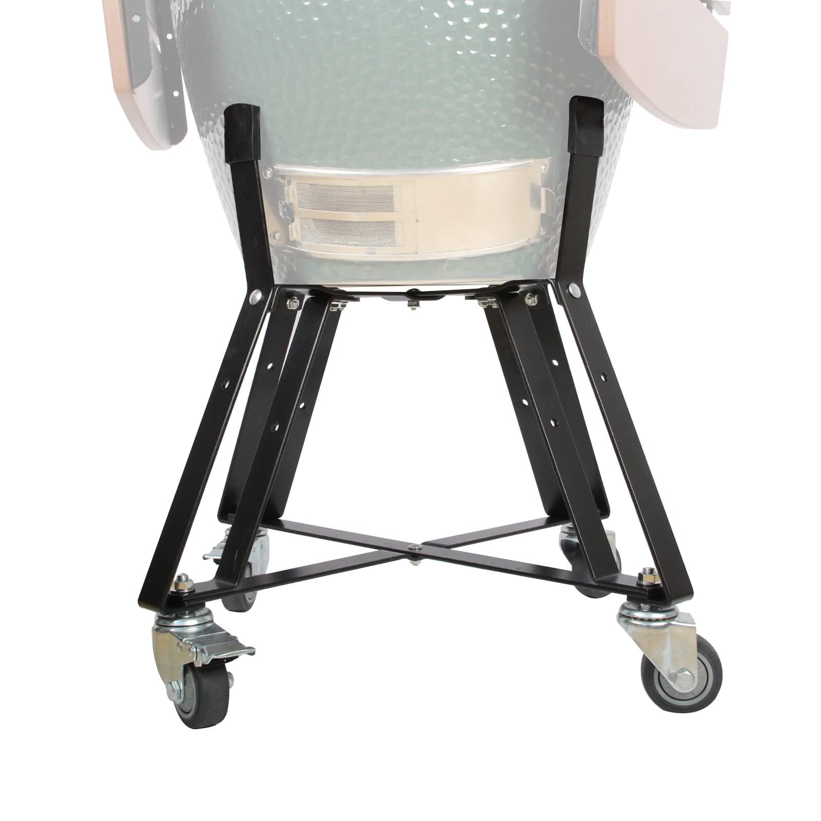 FIRELOOP Large Big Size Green Egg Rolling Cart Stand with Heavy Duty Locking Caster Wheels, Powder Coated Steel, Outdoor Grill Cart, Grill Stand