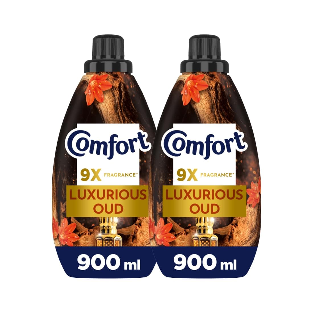 Comfort Concentrate Fabric Softener, Luxurious Oud, 9X Fragrance, 900Ml X 2