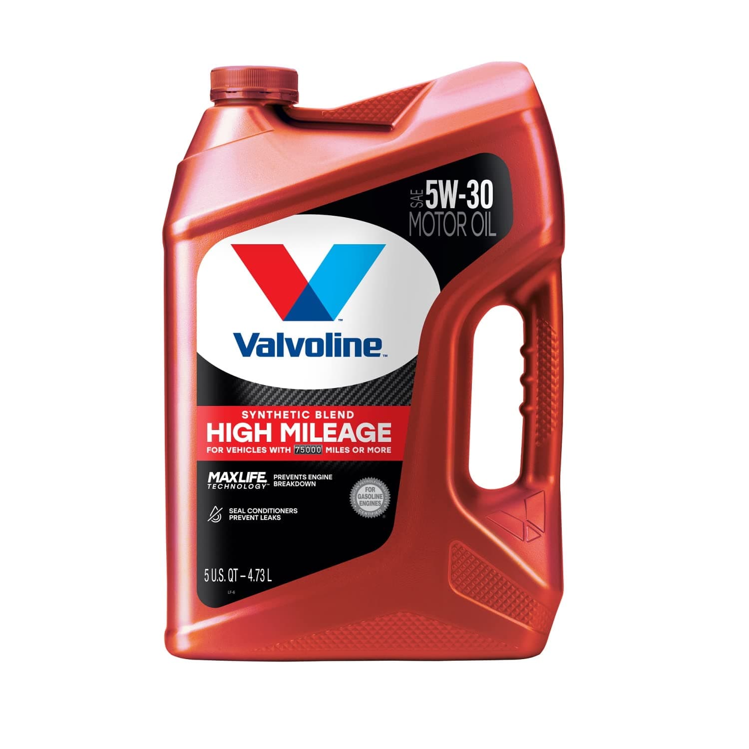 Valvoline Maxlife SAE 5W-30 High Mileage Motor Oil Bottle 1 Quart - (Case of 6); VV1556-6pk 5 Quart 782256
